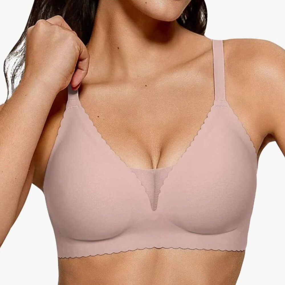 Seamless bras for women comfortable wire-free deep V bralettes push-up bra full